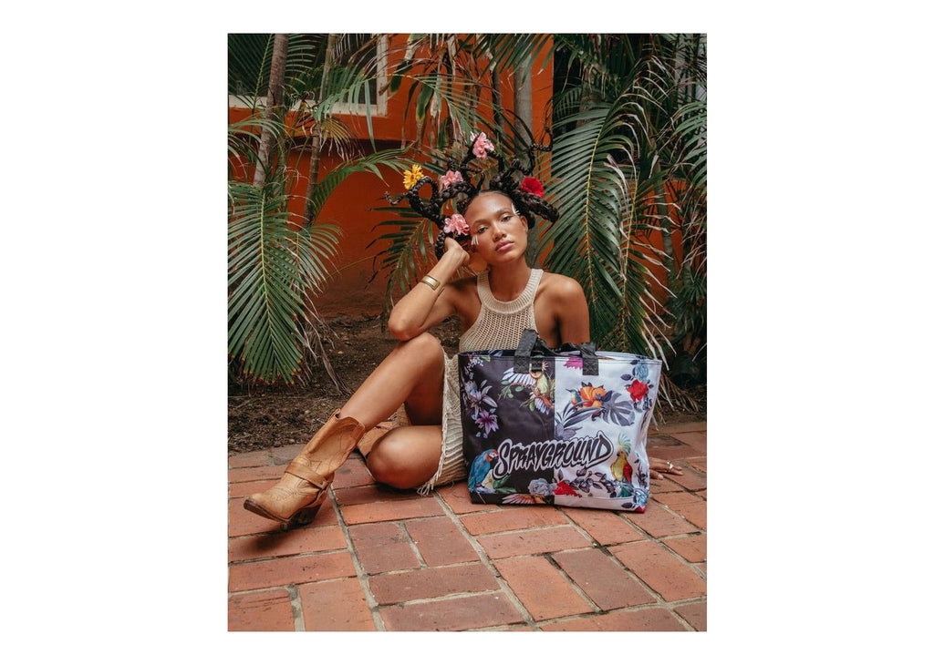 Sprayground Aviary Beach Tote White