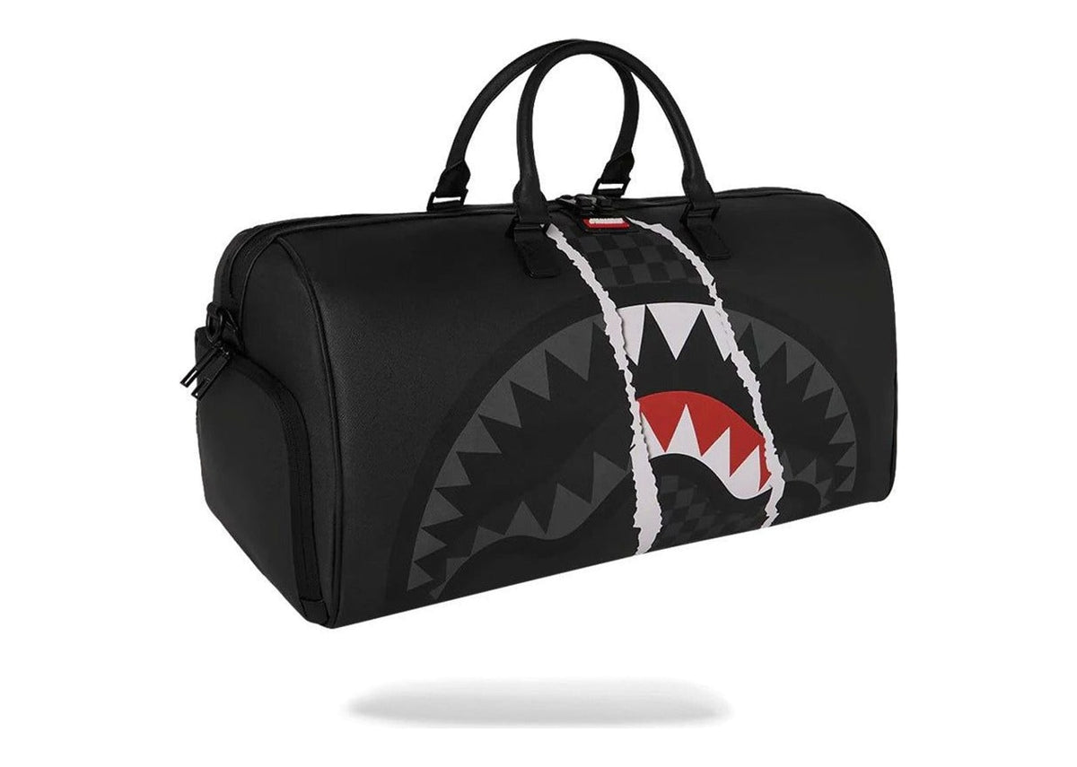 Sprayground Center Rip Revealing Gray Check Mini Duffle Grey