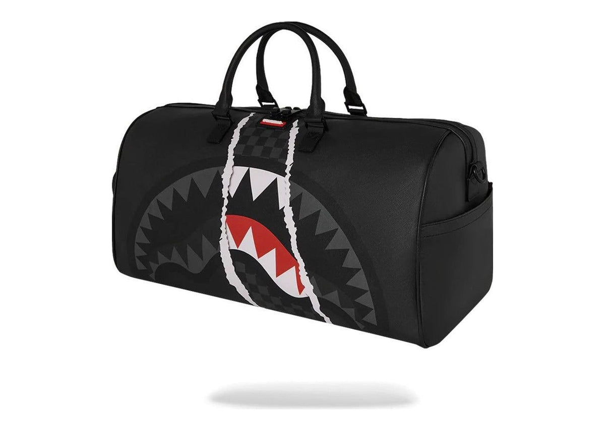 Sprayground Center Rip Revealing Gray Check Mini Duffle Grey