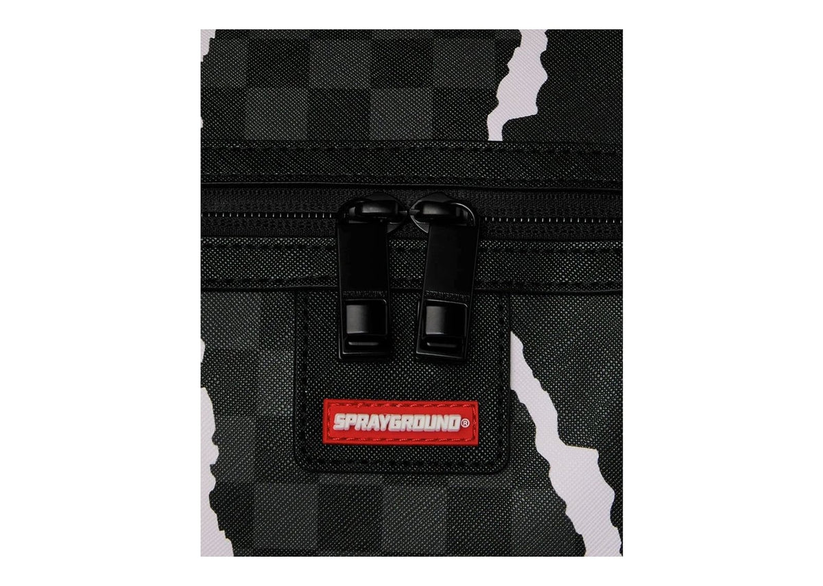 Sprayground Center Rip Revealing Gray Check Mini Duffle Grey