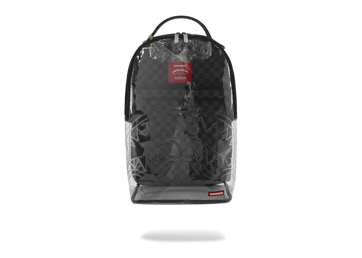 Sprayground Clear DLX Backpack Checked Out (Gray Black Check)