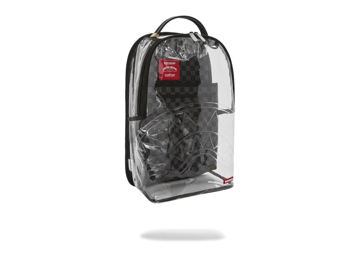 Sprayground Clear DLX Backpack Checked Out (Gray Black Check)