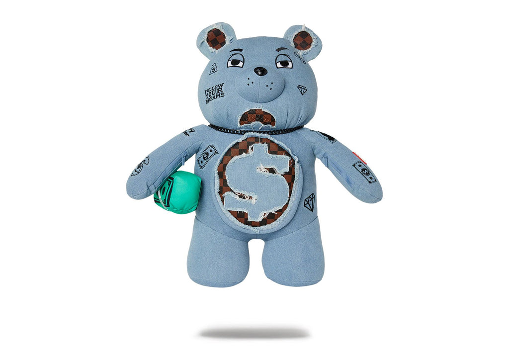 Sprayground Denim Shark Moneybear Teddy Bear