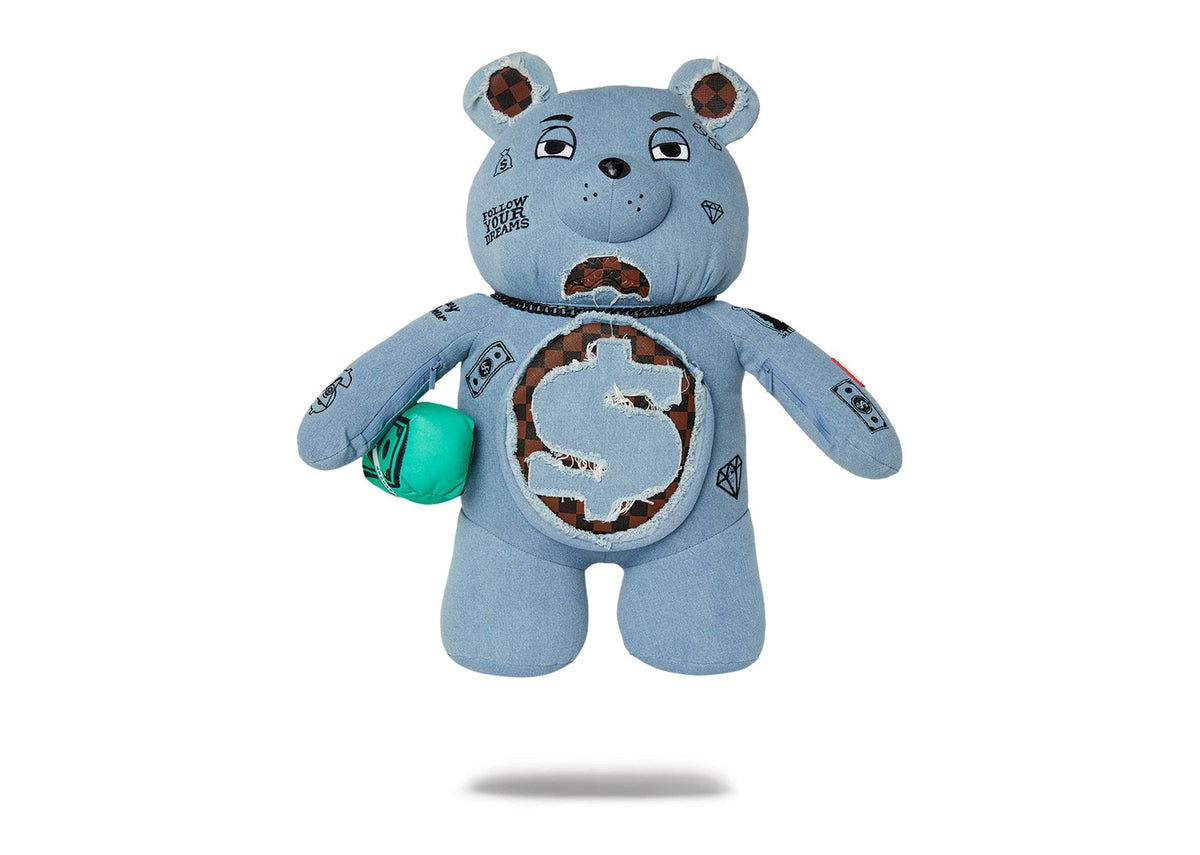 Sprayground Denim Shark Moneybear Teddy Bear