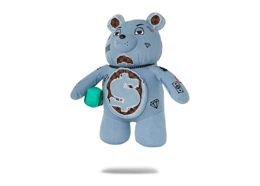 Sprayground Denim Shark Moneybear Teddy Bear