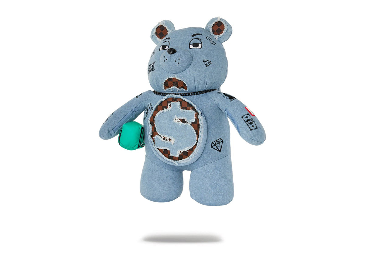 Sprayground Denim Shark Moneybear Teddy Bear