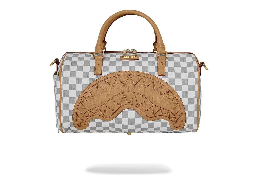 Sprayground Embossed Cream Check Mini Duffle Multicolor