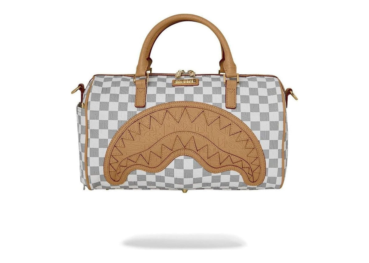 Sprayground Embossed Cream Check Mini Duffle Multicolor