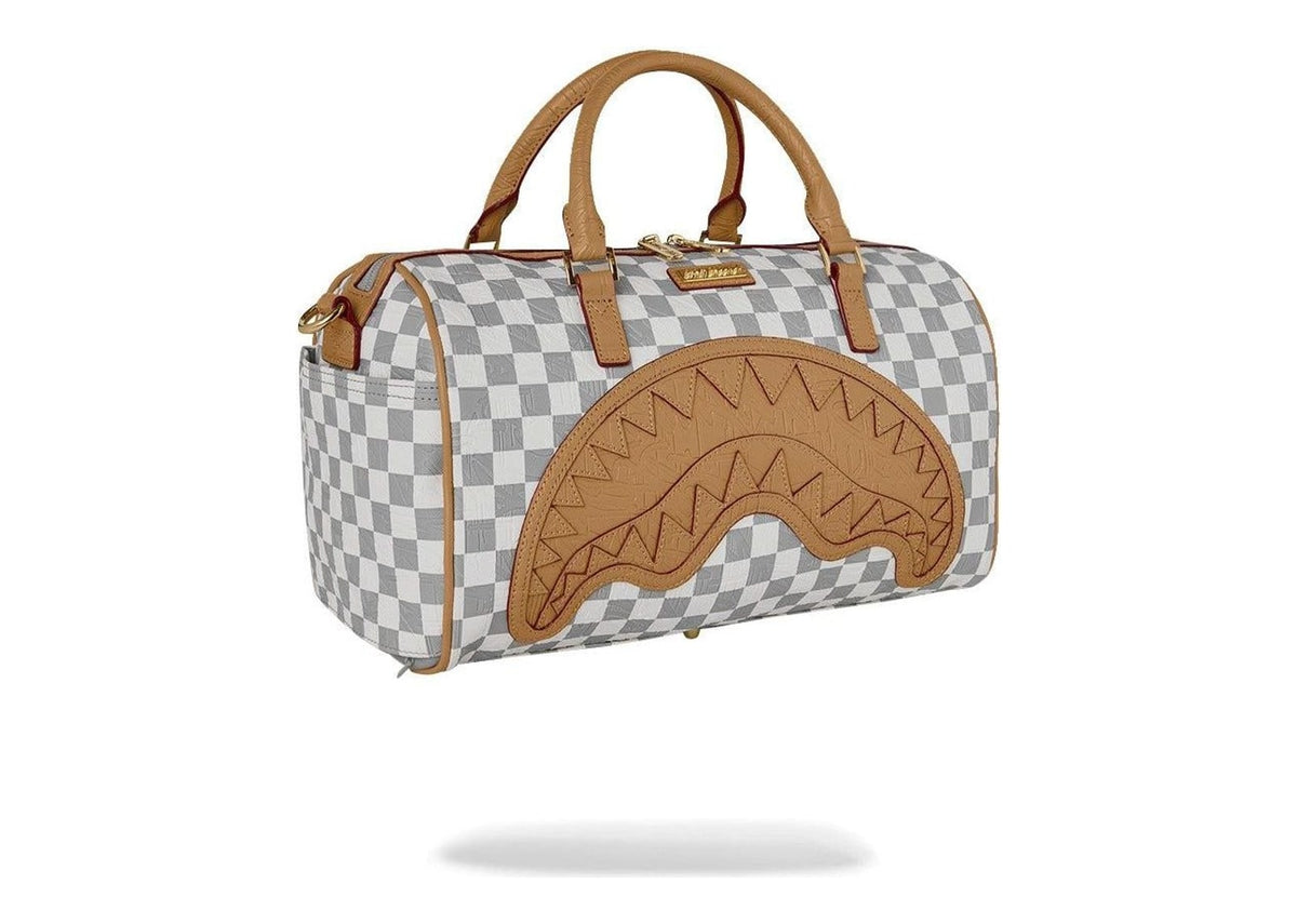 Sprayground Embossed Cream Check Mini Duffle Multicolor