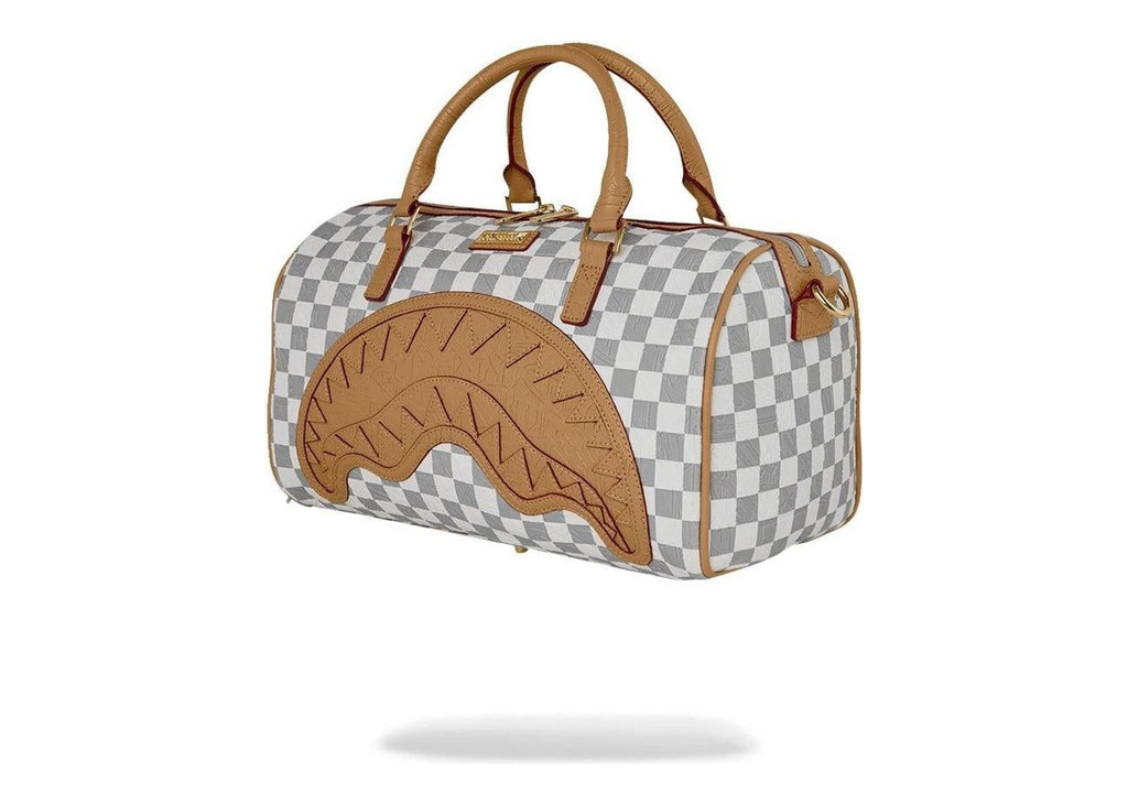 Sprayground Embossed Cream Check Mini Duffle Multicolor
