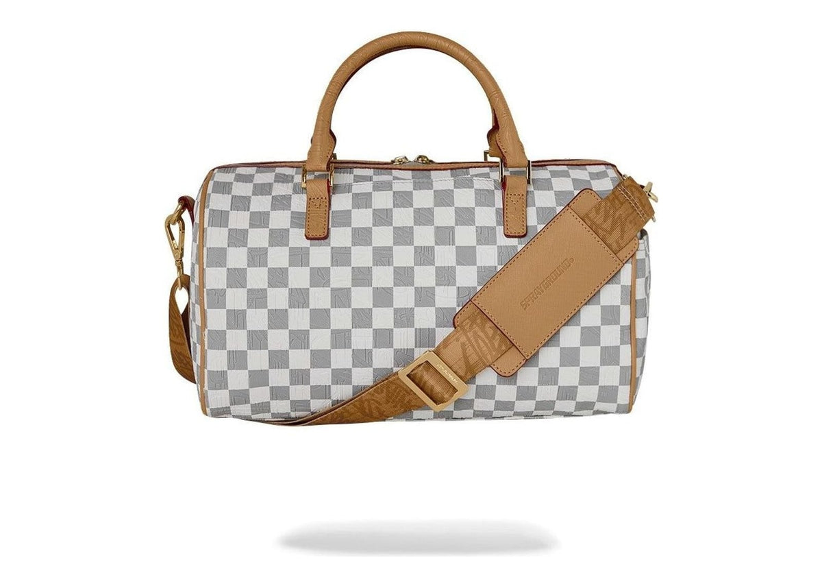 Sprayground Embossed Cream Check Mini Duffle Multicolor
