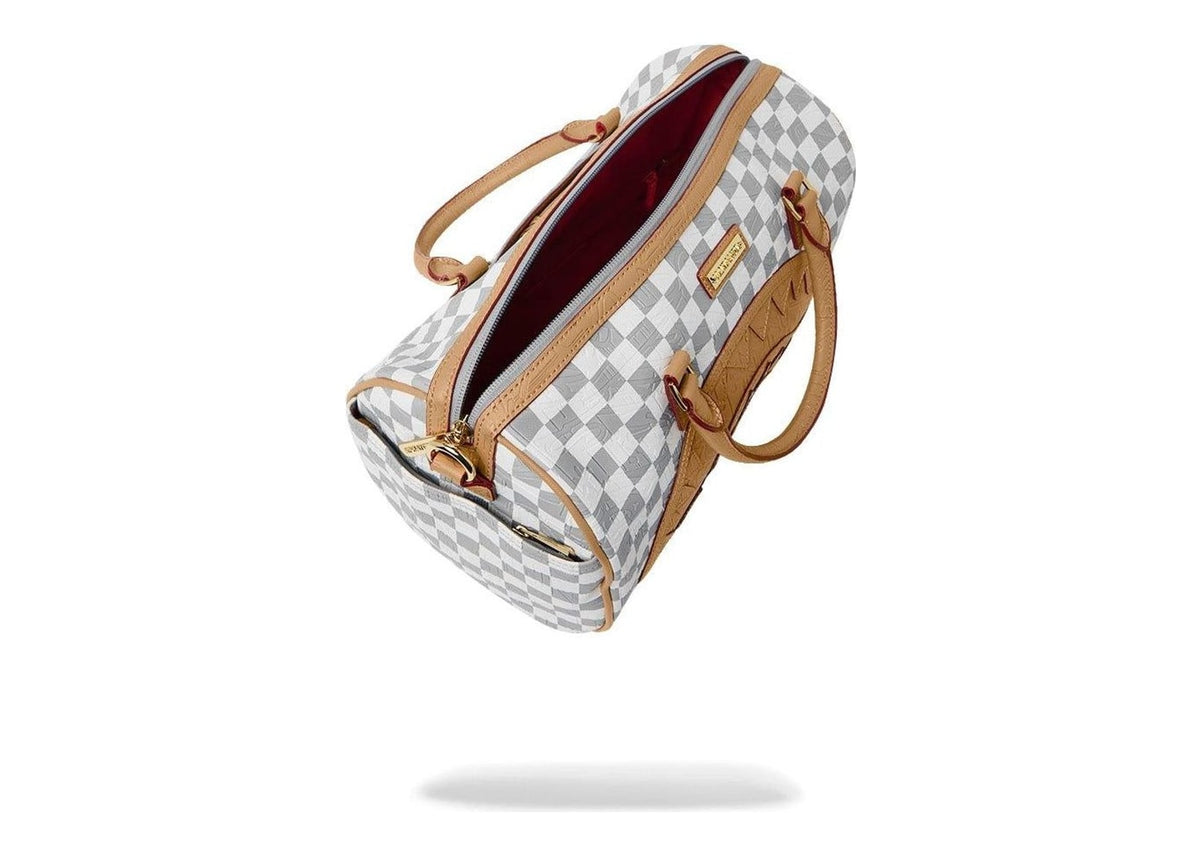 Sprayground Embossed Cream Check Mini Duffle Multicolor