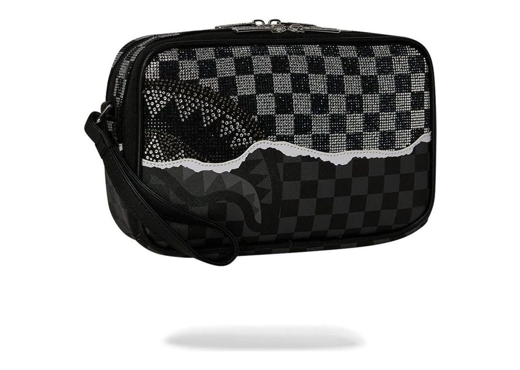 Sprayground Gold Diamond Tear Toiletry Bag Silver