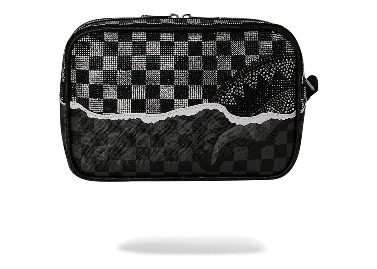Sprayground Gold Diamond Tear Toiletry Bag Silver