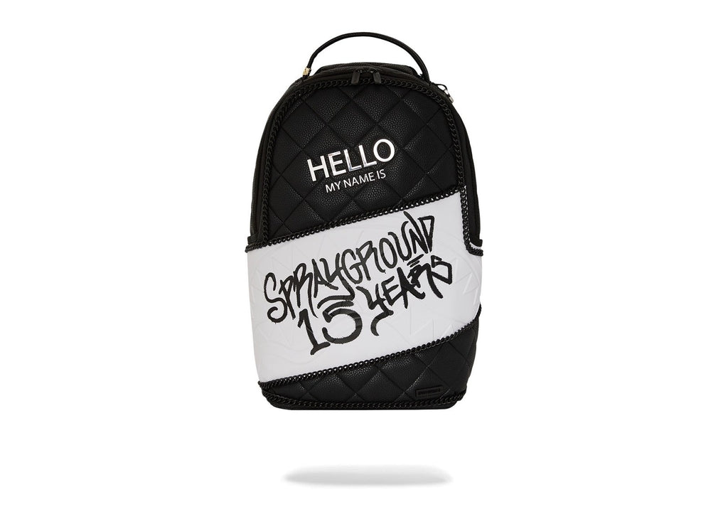 Sprayground Hello My Name Is 15 Years Quilted Backpack