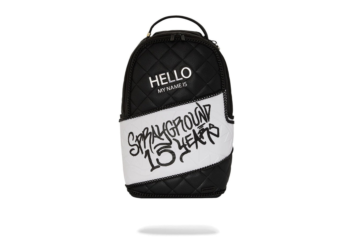 Sprayground Hello My Name Is 15 Years Quilted Backpack