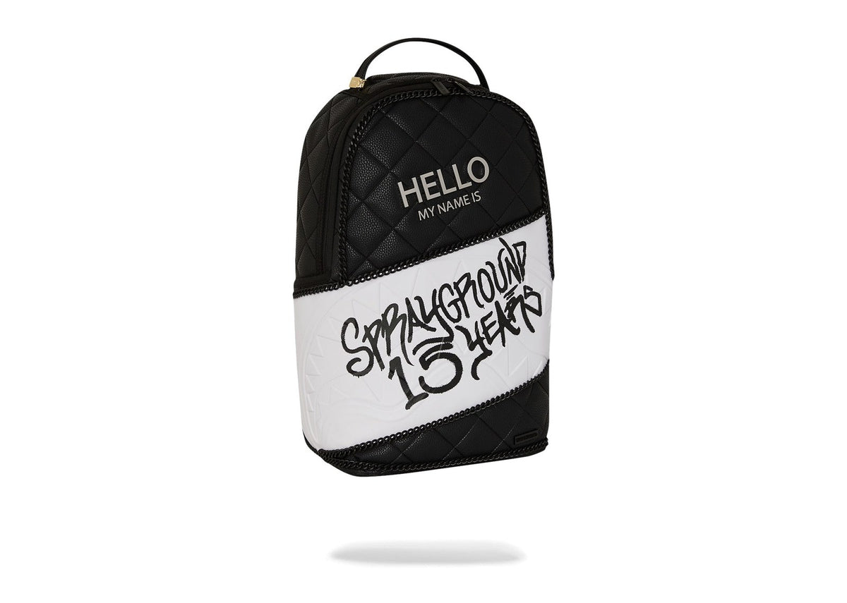 Sprayground Hello My Name Is 15 Years Quilted Backpack