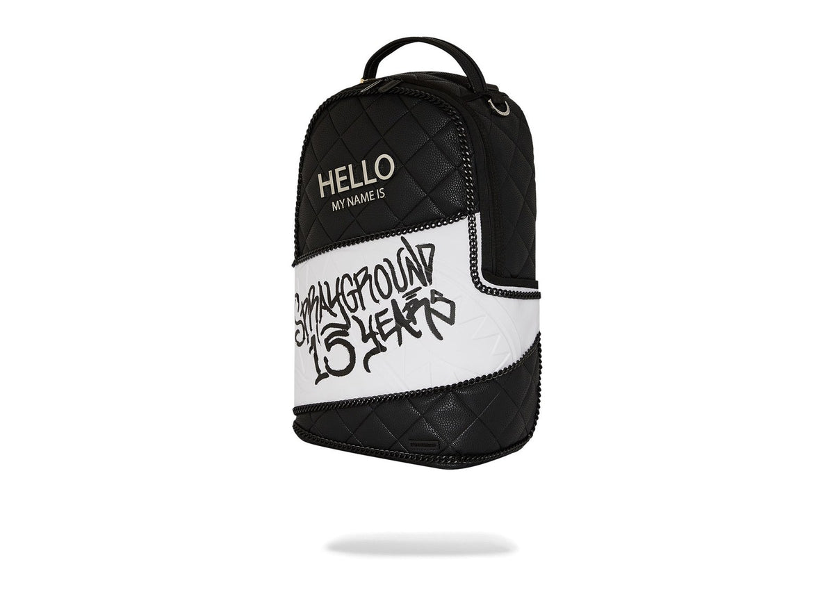 Sprayground Hello My Name Is 15 Years Quilted Backpack