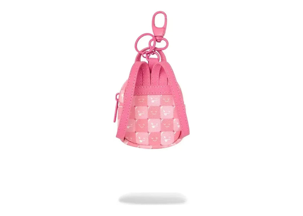 Sprayground Pink New Check Faces Backpack Keychain