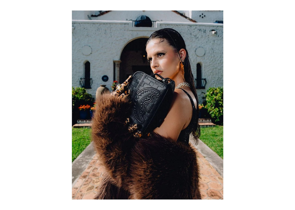 Sprayground Raised Check Handbag Black