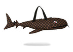 Sprayground Sharks In Paris WTF Bubble Brown Check Shark Duffle Brown