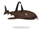 Sprayground Sharks In Paris WTF Bubble Brown Check Shark Duffle Brown
