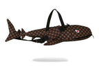 Sprayground Sharks In Paris WTF Bubble Brown Check Shark Duffle Brown