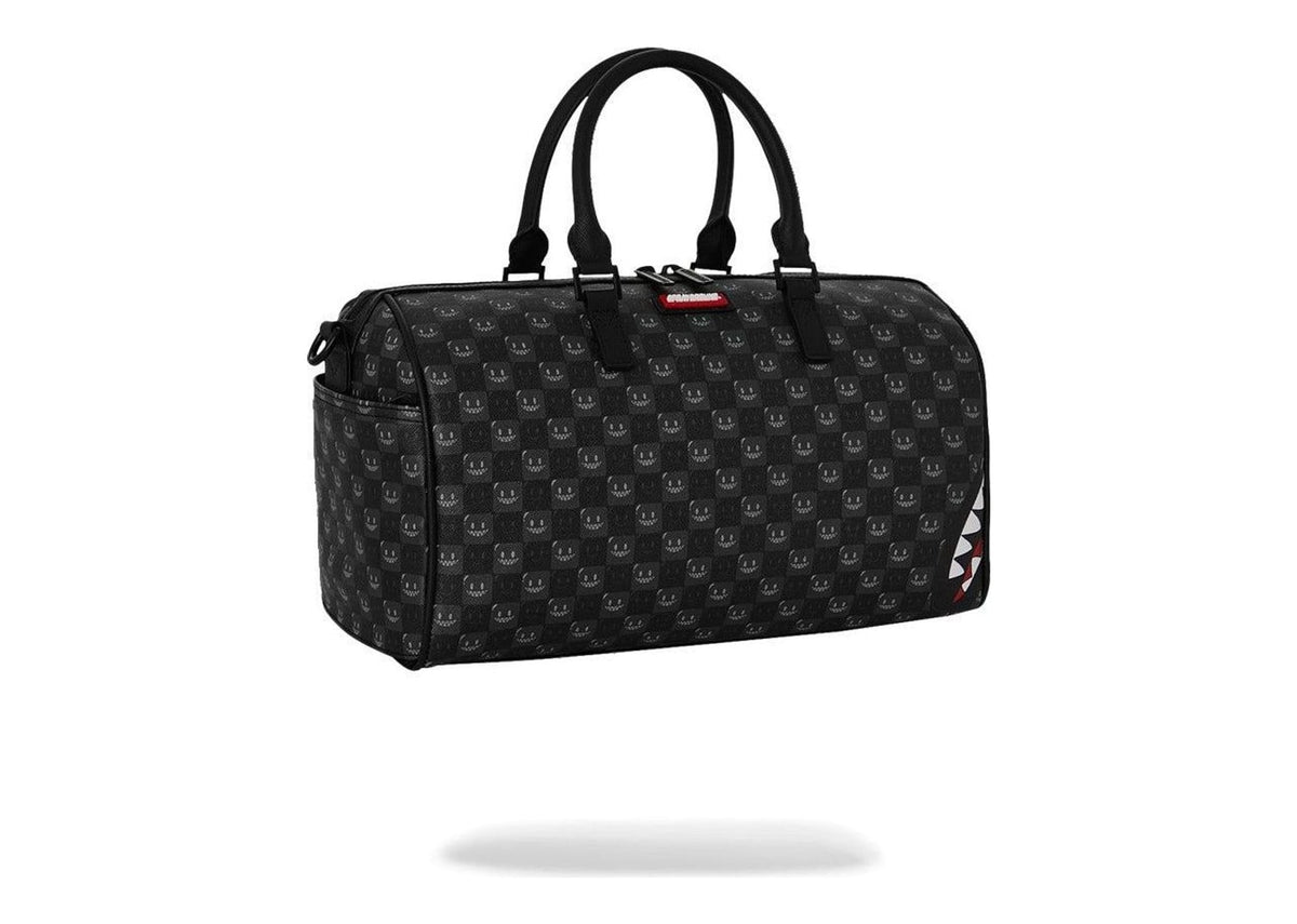 Sprayground Sharks In Paris WTF Bubbly Black Check Mini Duffle Black