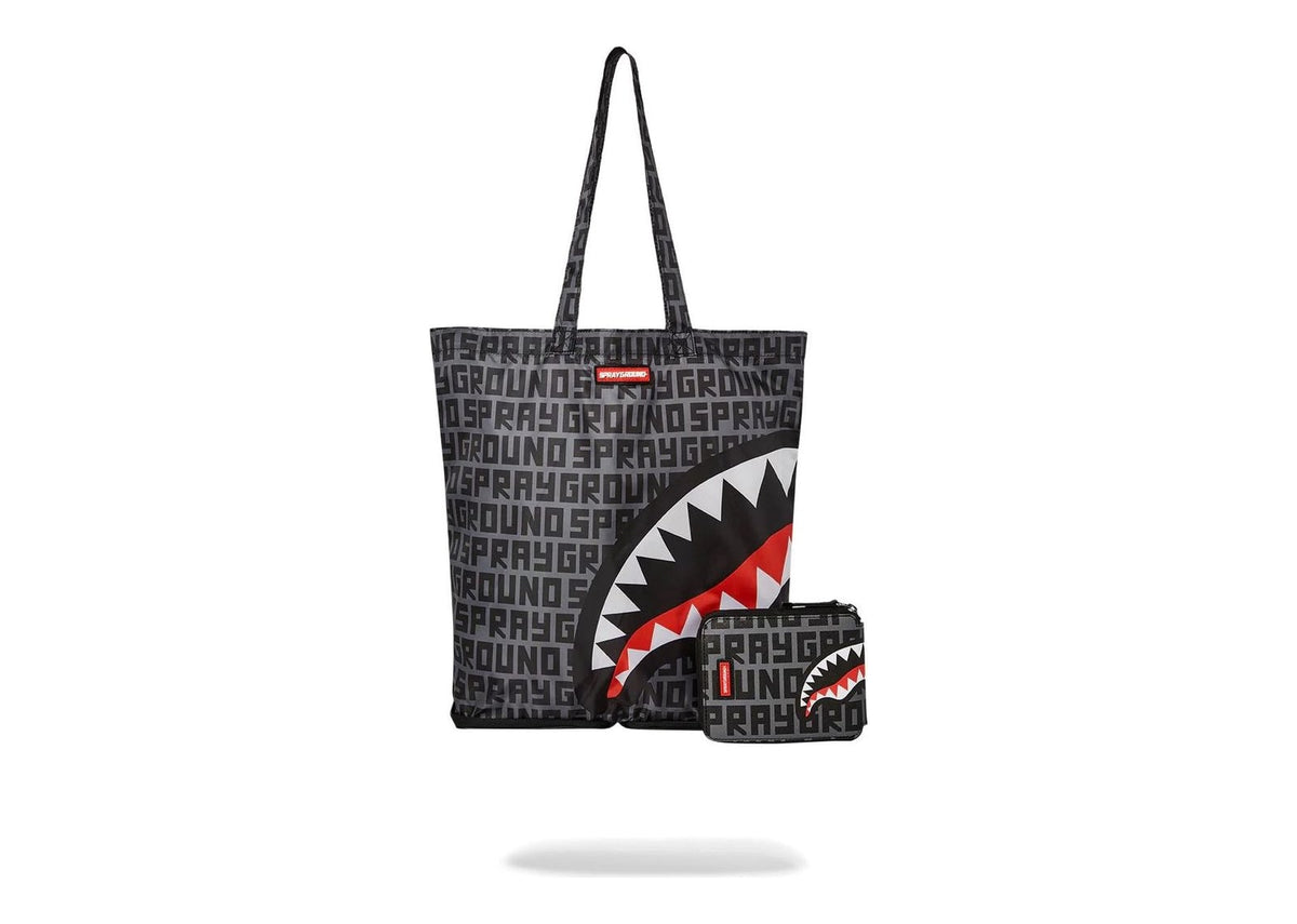 Sprayground Split Infinity Check Packable Grey