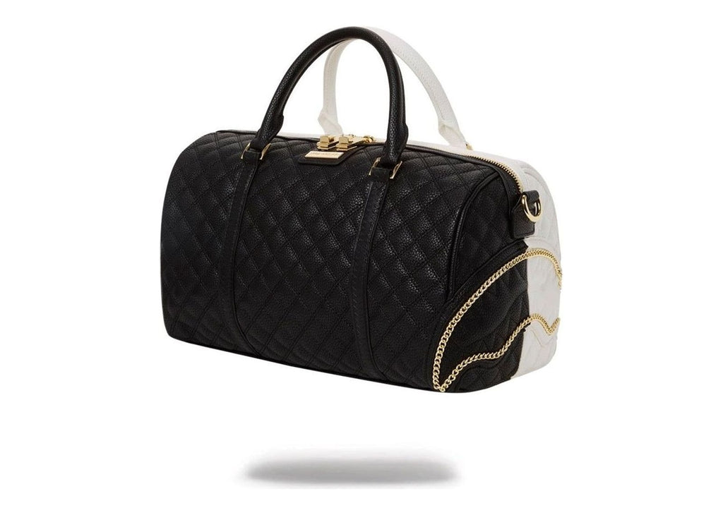 Sprayground Split Quilt Shark Mini Duffle Black