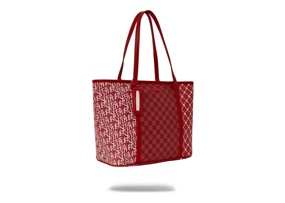 Sprayground Tri Split Red Tote Red