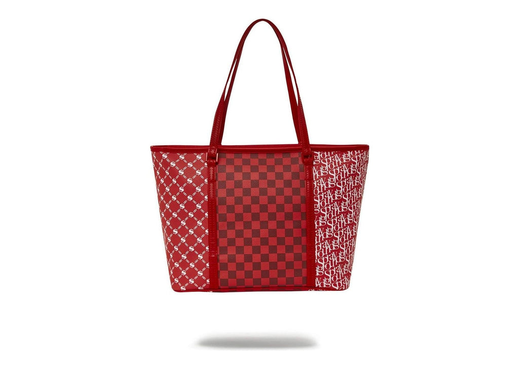 Sprayground Tri Split Red Tote Red