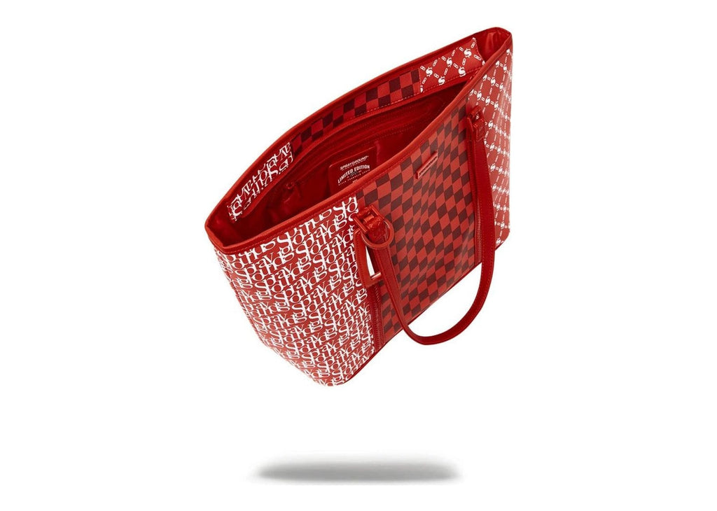 Sprayground Tri Split Red Tote Red