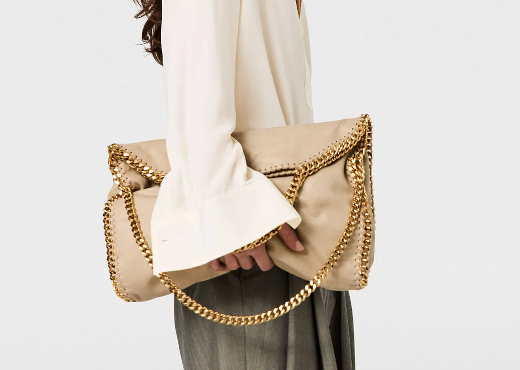 Stella Mc Cartney Falabella Fold-Over Tote Bag Clotted Cream