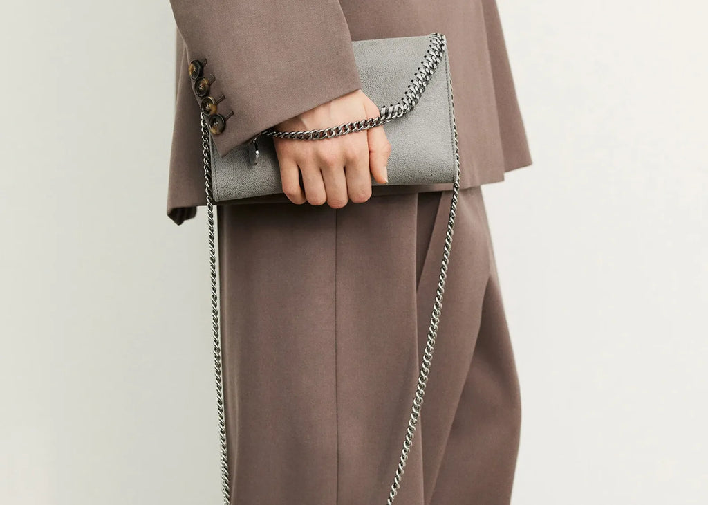 Stella Mc Cartney Falabella Wallet Crossbody Bag Grey
