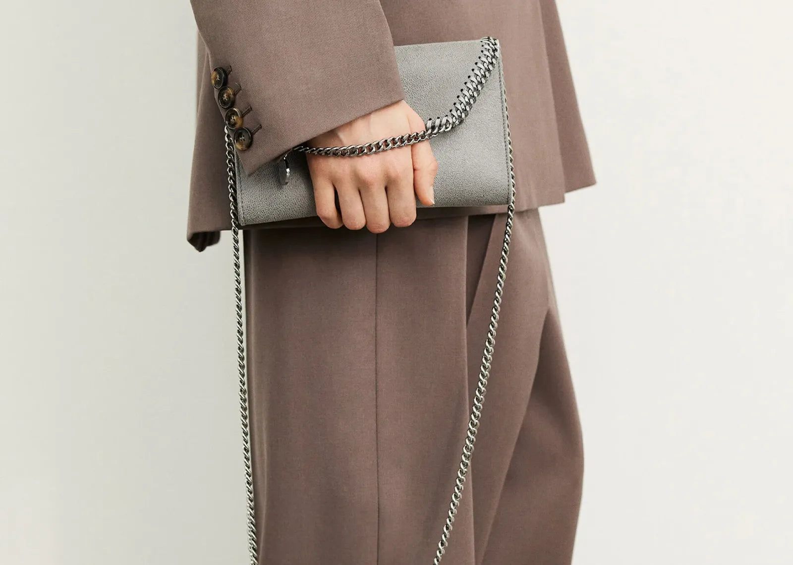Stella Mc Cartney Falabella Wallet Crossbody Bag Grey