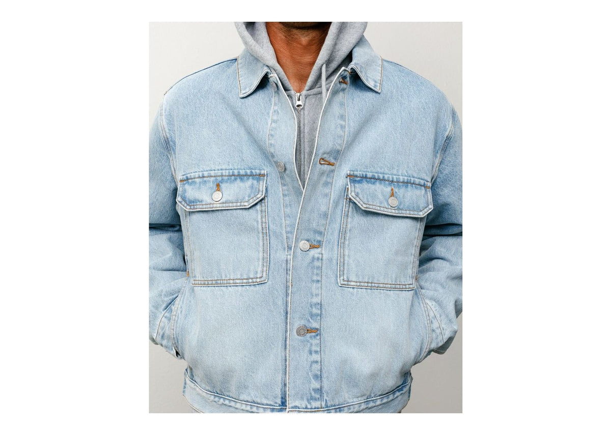 Stussy Denim Trucker Jacket Light Wash Indigo