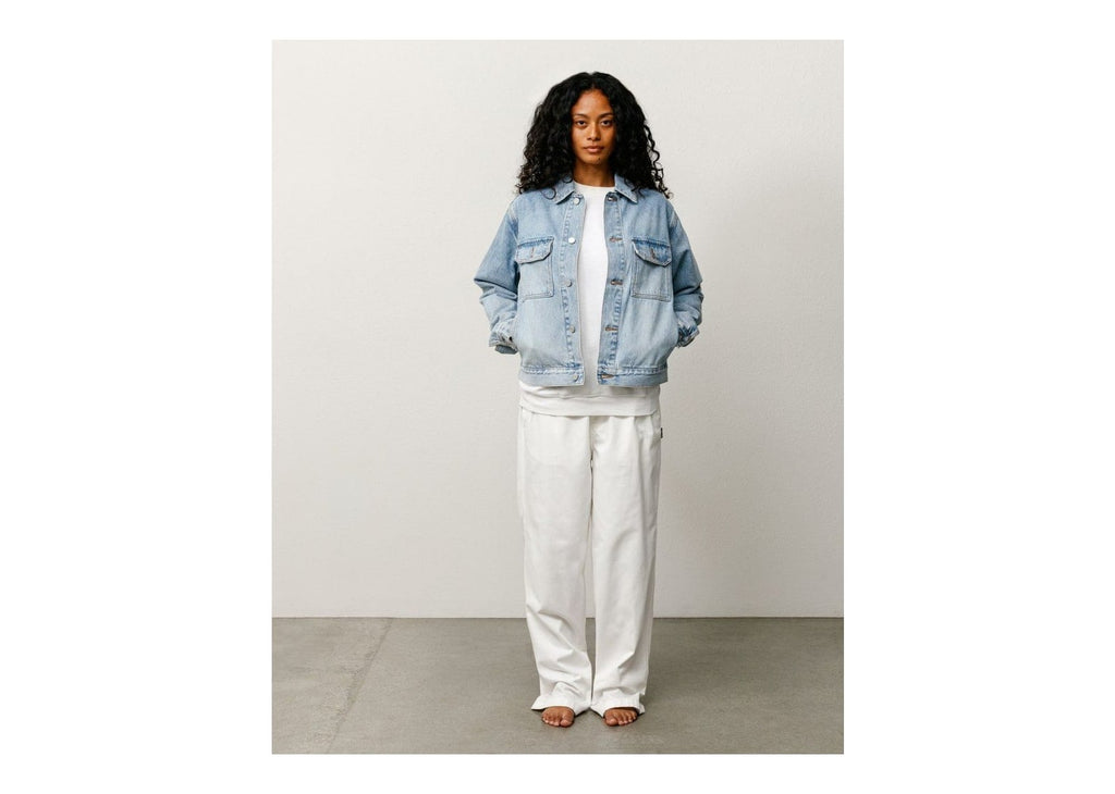 Stussy Denim Trucker Jacket Light Wash Indigo