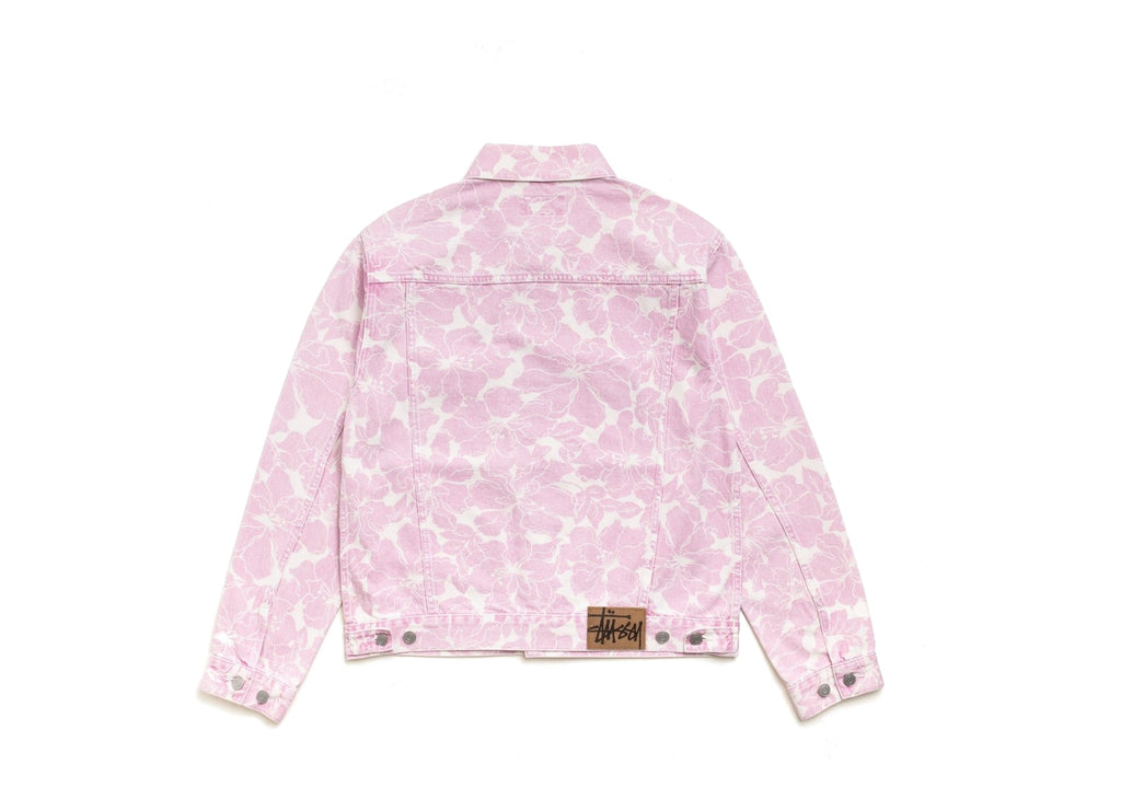 Stussy Denim Trucker Jacket Pink Hawaiian