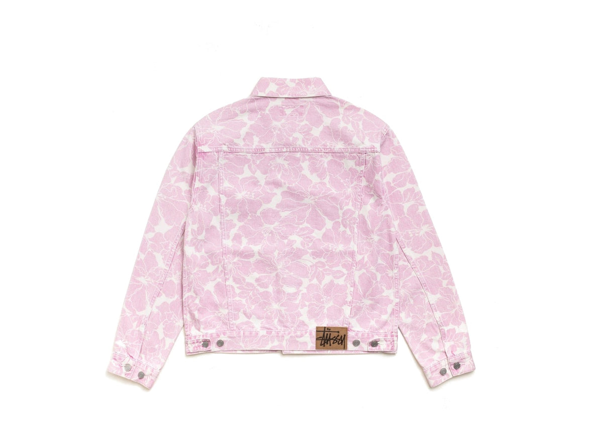 Stussy Denim Trucker Jacket Pink Hawaiian