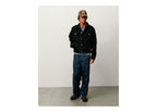 Stussy Denim Trucker Jacket Raw Black Contrast Stitch