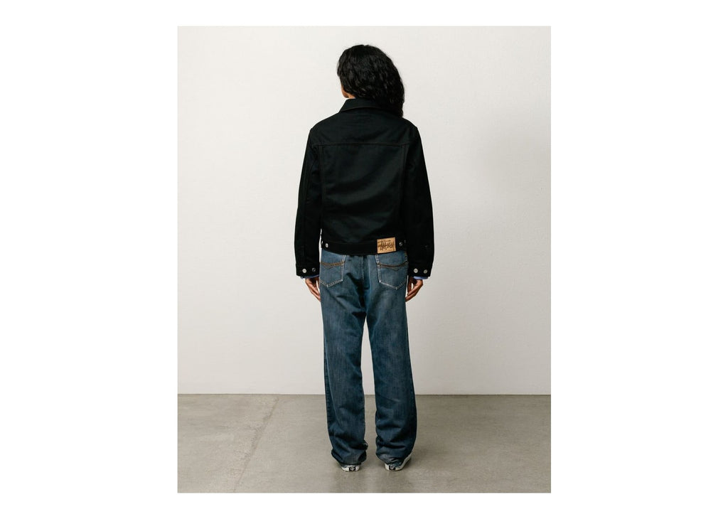 Stussy Denim Trucker Jacket Raw Black Contrast Stitch