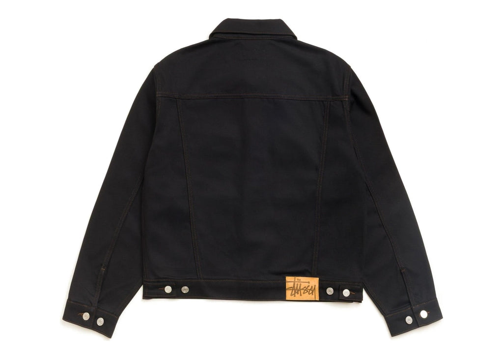 Stussy Denim Trucker Jacket Raw Black Contrast Stitch