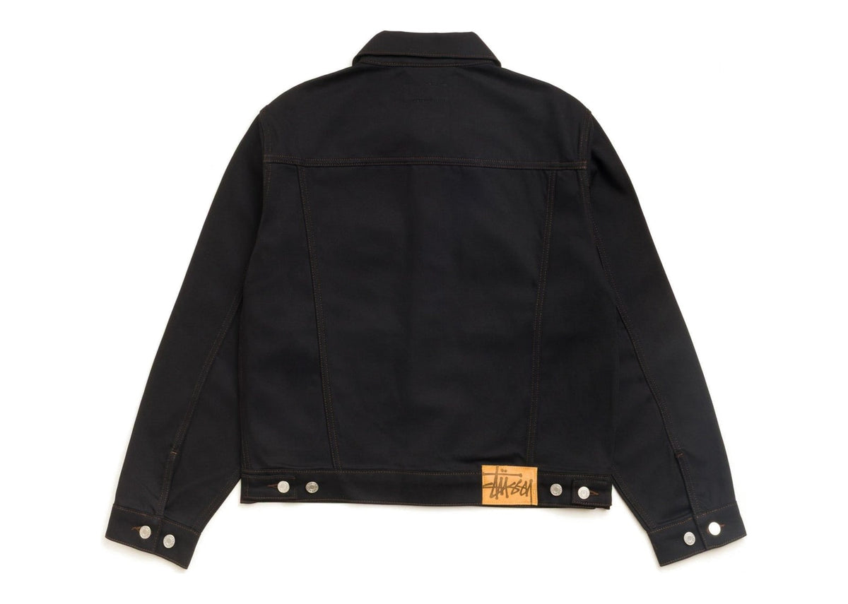 Stussy Denim Trucker Jacket Raw Black Contrast Stitch