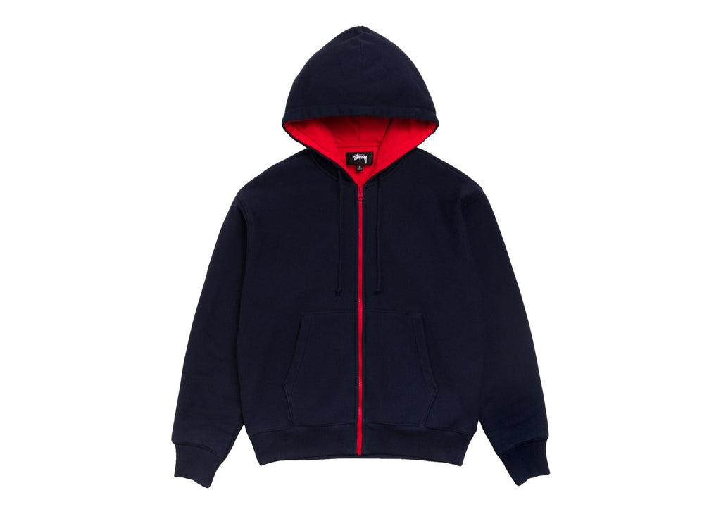 Stussy Double Faced Zip Hoodie Navy