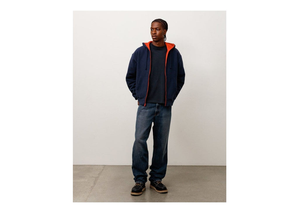 Stussy Double Faced Zip Hoodie Navy