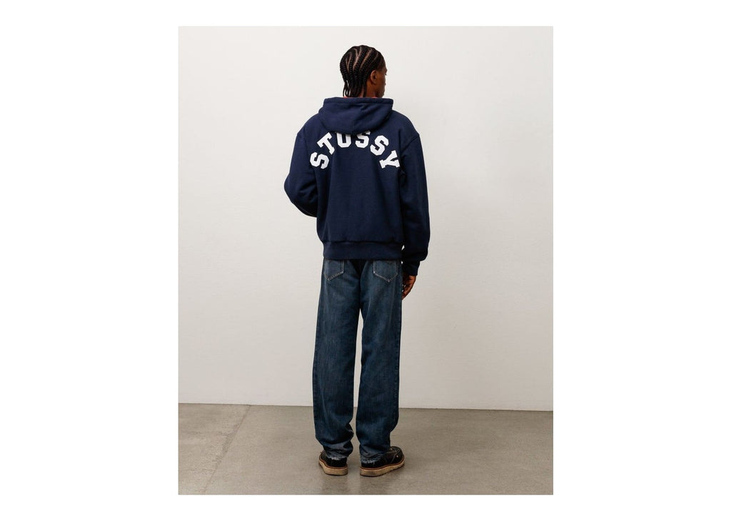 Stussy Double Faced Zip Hoodie Navy