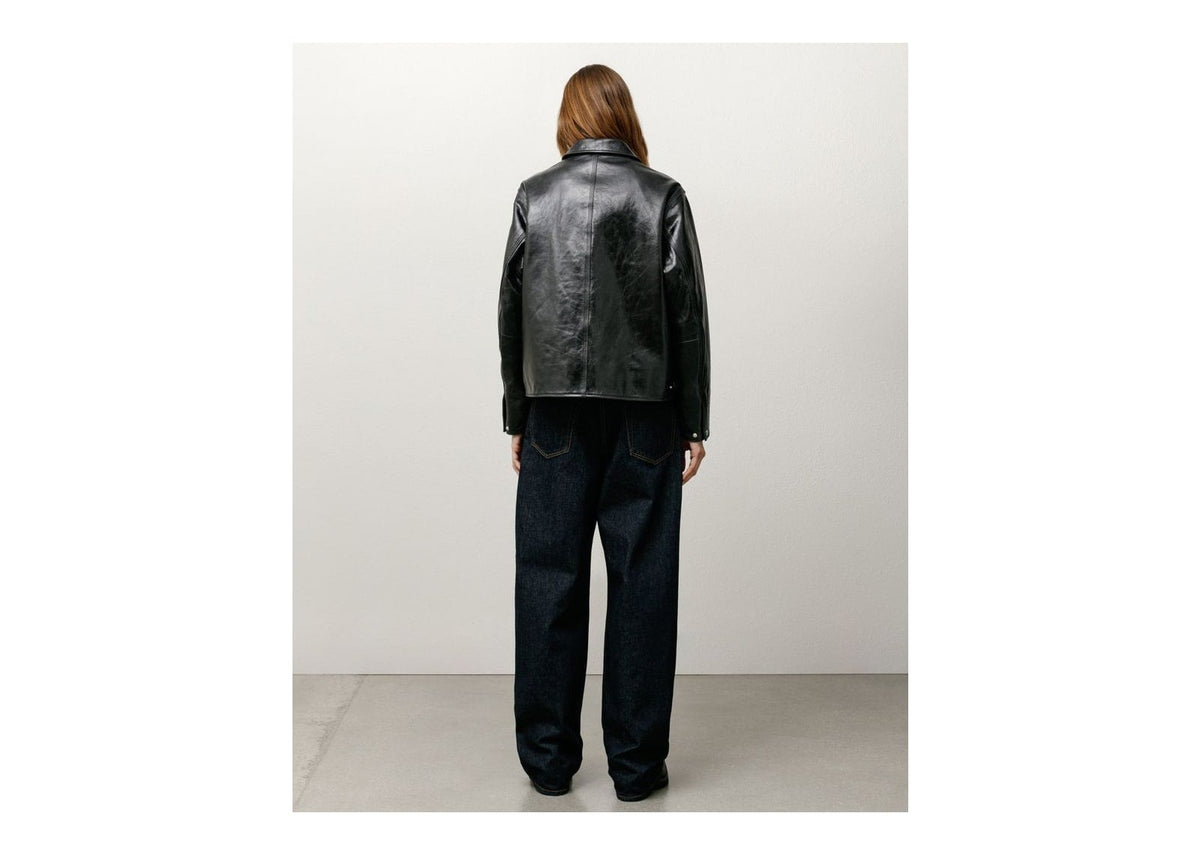 Stussy Garage Jacket Leather Black