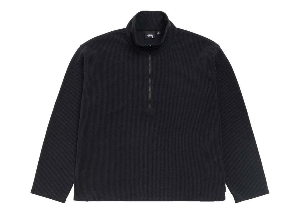 Stussy Half Zip Thermal Mock Neck Black