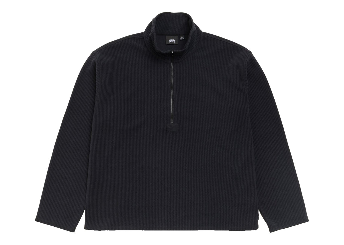 Stussy Half Zip Thermal Mock Neck Black